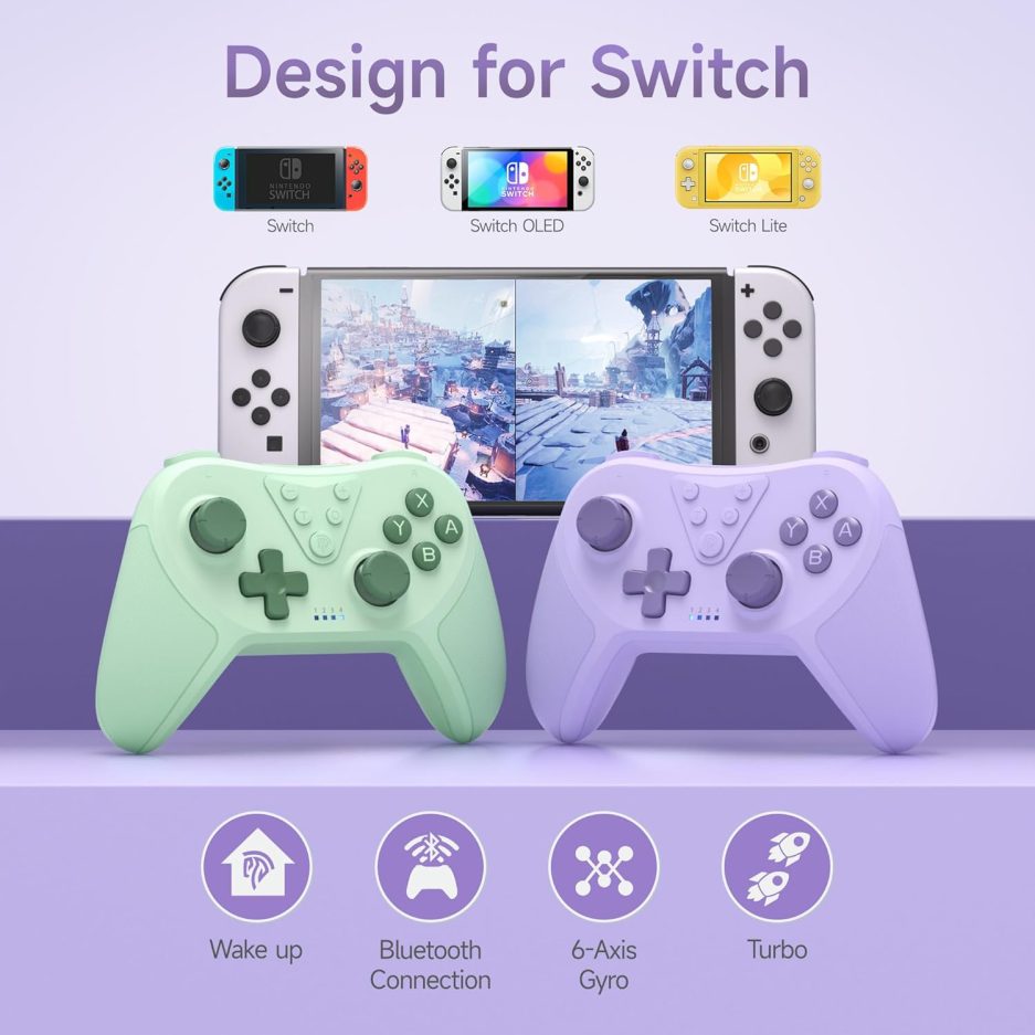 EasySMX T37 Switch Controller, Wireless Switch Pro Controller for Switch/Switch Lite/Switch OLED, Wireless Remote Gamepad with Joystick, Adjustable Dual Turbo Vibration, Ergonomic Non-Slip - Image 6