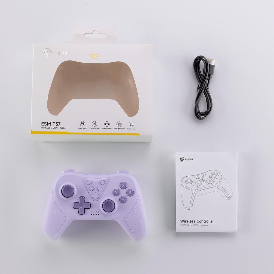 EasySMX T37 Switch Controller, Wireless Switch Pro Controller for Switch/Switch Lite/Switch OLED, Wireless Remote Gamepad with Joystick, Adjustable Dual Turbo Vibration, Ergonomic Non-Slip - Image 9
