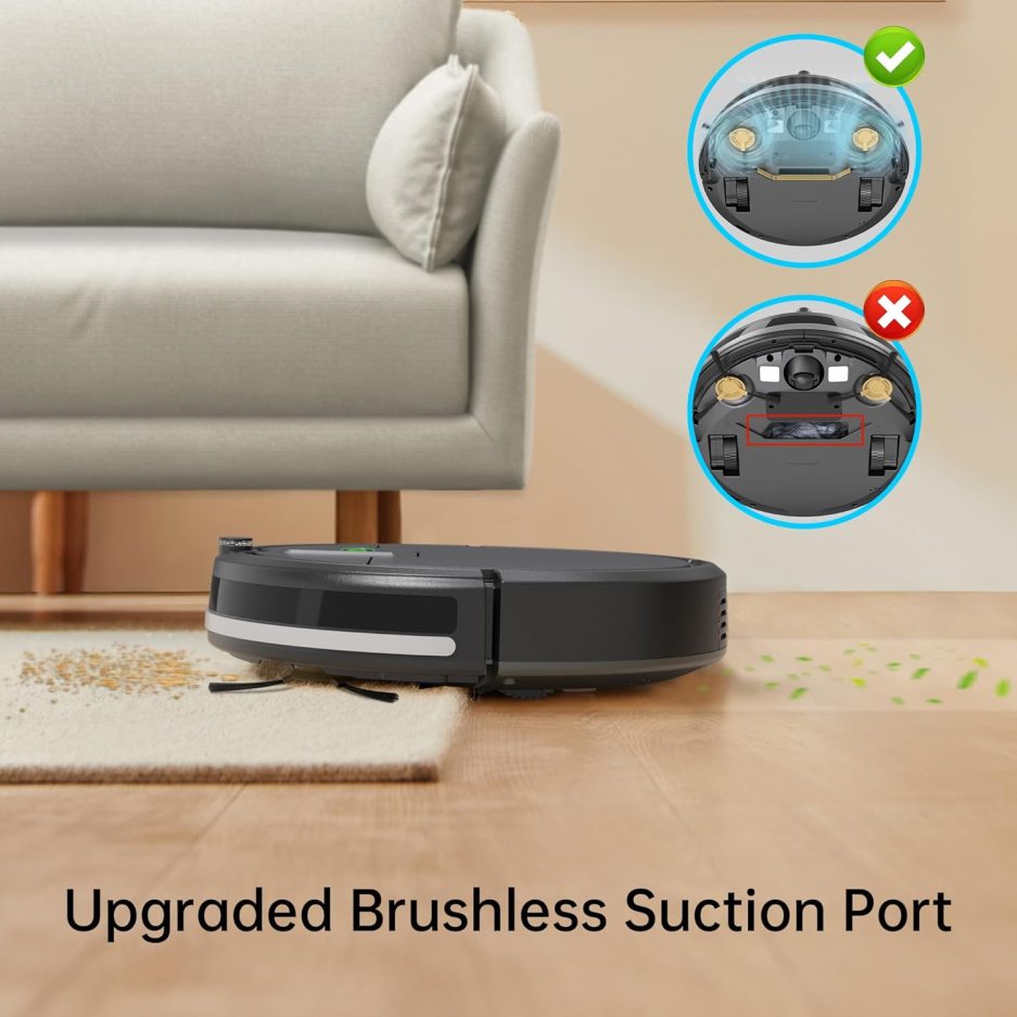 Robot Vacuum Cleaner, 2900Pa Powerful Sunction Robot Vacuum with Remote Control,Automatic Self-Charging,Long Run Time,Slim&Quiet Robotic Vacuum Cleaner for Carpet Pet Hair - Image 3