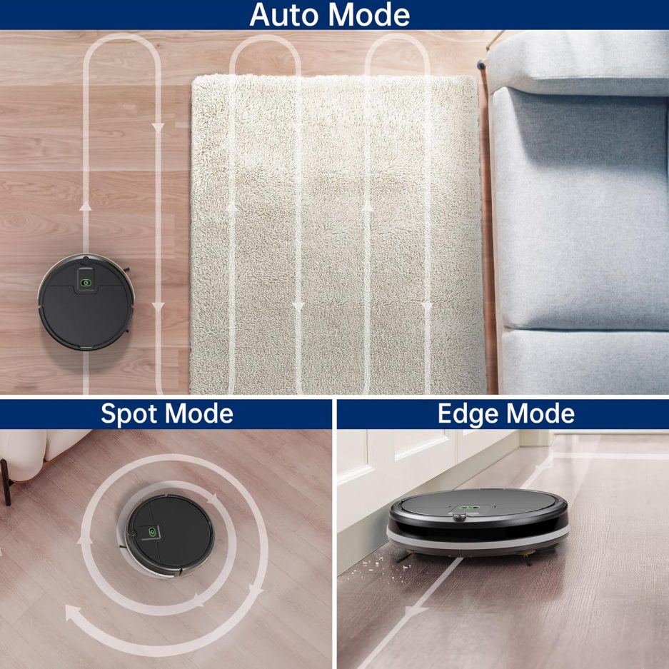 Robot Vacuum Cleaner, 2900Pa Powerful Sunction Robot Vacuum with Remote Control,Automatic Self-Charging,Long Run Time,Slim&Quiet Robotic Vacuum Cleaner for Carpet Pet Hair - Image 7
