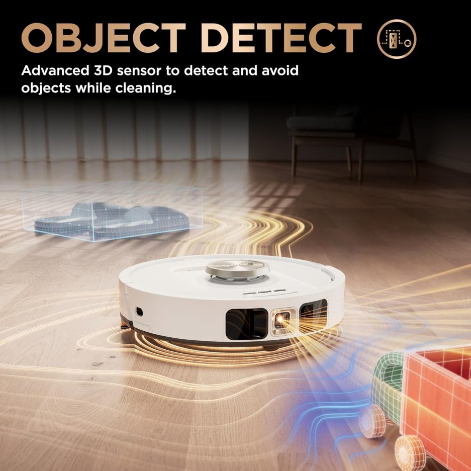 Shark Robot Vacuum & Mop Combo, PowerDetect NeverTouch Pro,Self-Emptying,Self-Refill with Self-Clean Pad Wash & Dry, 60-Day Debris Capacity,30-Day Refill Tank, 5PowerDetect Technologies,White,AV2800ZE - Image 11
