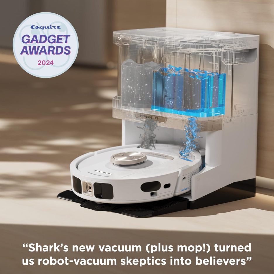 Shark Robot Vacuum & Mop Combo, PowerDetect NeverTouch Pro,Self-Emptying,Self-Refill with Self-Clean Pad Wash & Dry, 60-Day Debris Capacity,30-Day Refill Tank, 5PowerDetect Technologies,White,AV2800ZE - Image 13