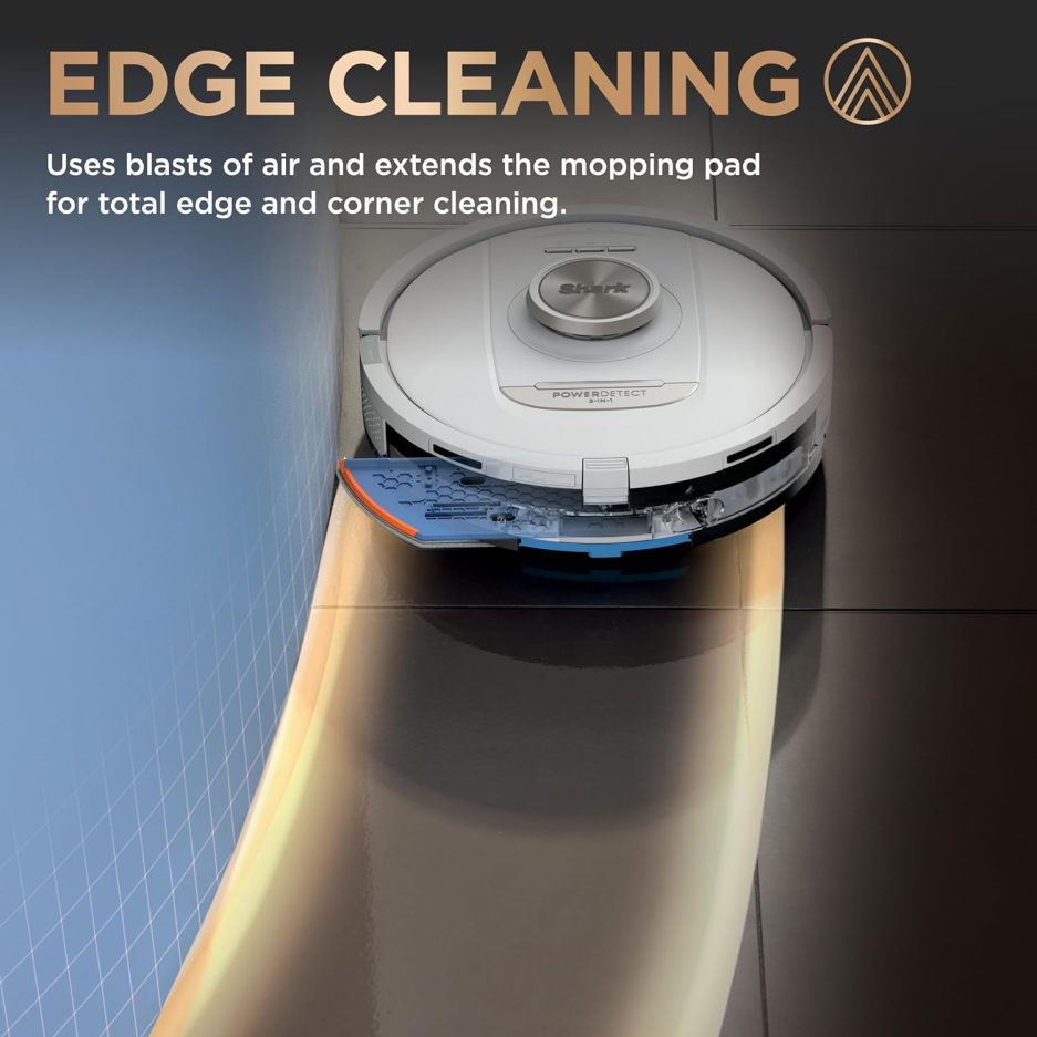 Shark Robot Vacuum & Mop Combo, PowerDetect NeverTouch Pro,Self-Emptying,Self-Refill with Self-Clean Pad Wash & Dry, 60-Day Debris Capacity,30-Day Refill Tank, 5PowerDetect Technologies,White,AV2800ZE - Image 9