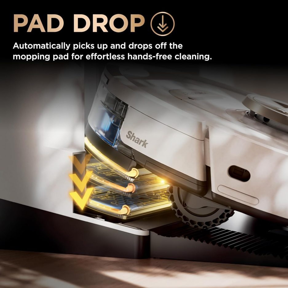 Shark Robot Vacuum & Mop Combo, PowerDetect NeverTouch Pro,Self-Emptying,Self-Refill with Self-Clean Pad Wash & Dry, 60-Day Debris Capacity,30-Day Refill Tank, 5PowerDetect Technologies,White,AV2800ZE - Image 10